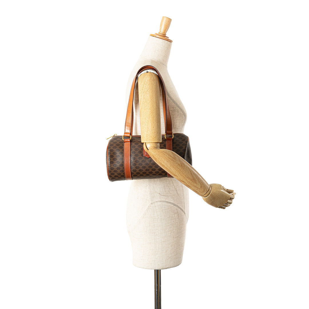 Macadam Coated Canvas Shoulder Bag Brown - Gaby Paris