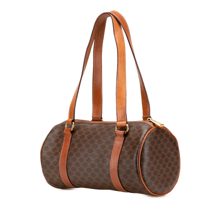 Macadam Coated Canvas Shoulder Bag Brown - Gaby Paris