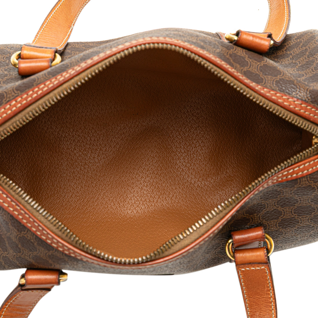 Macadam Coated Canvas Shoulder Bag Brown - Gaby Paris