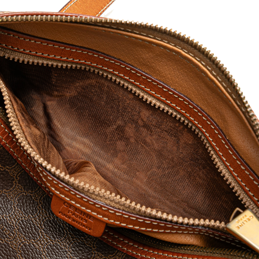 Macadam Coated Canvas Shoulder Bag Brown - Gaby Paris