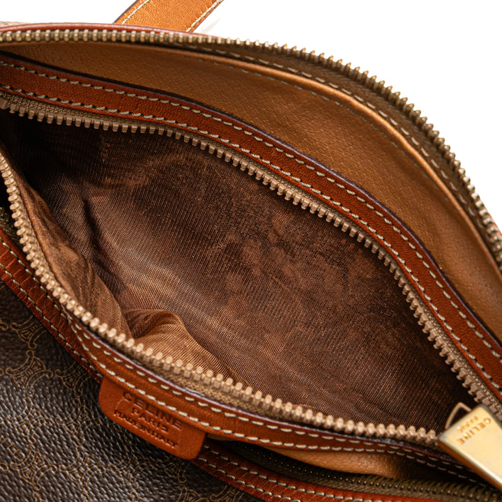 Macadam Coated Canvas Shoulder Bag Brown - Gaby Paris