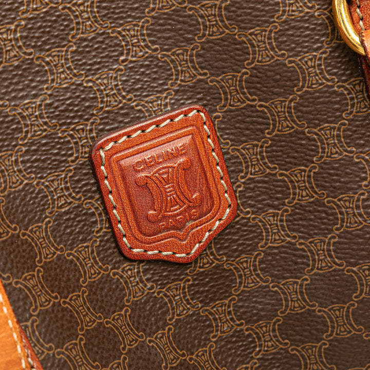 Macadam Coated Canvas Shoulder Bag Brown - Gaby Paris
