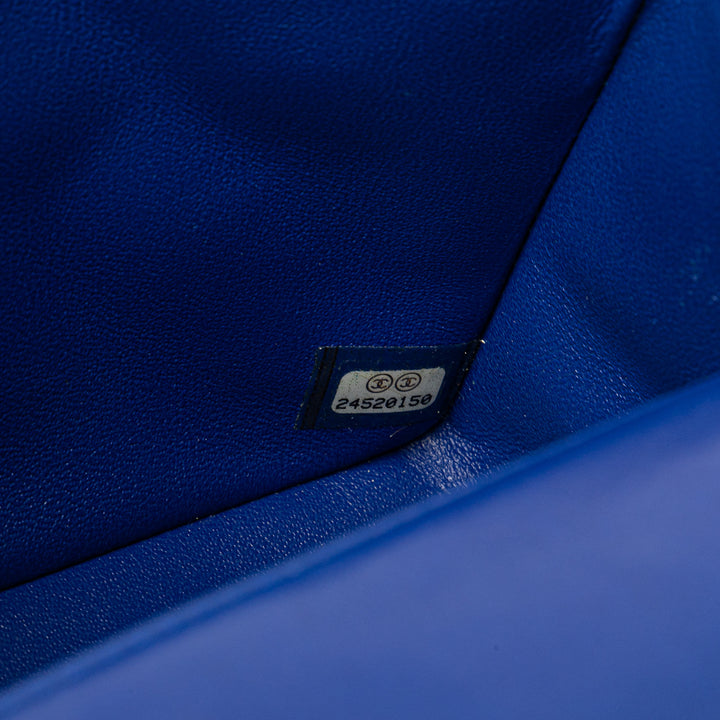 Mini Rectangular Classic Lambskin Single Flap Blue - Gaby Paris