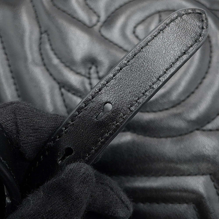 GG Marmont Matelasse Sac Petit Cuir de veau Noir