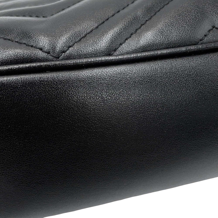 GG Marmont Matelasse Sac Petit Cuir de veau Noir