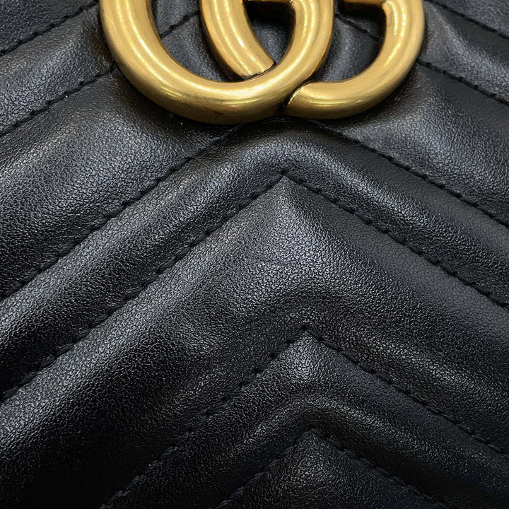 GG Marmont Matelasse Sac Petit Cuir de veau Noir