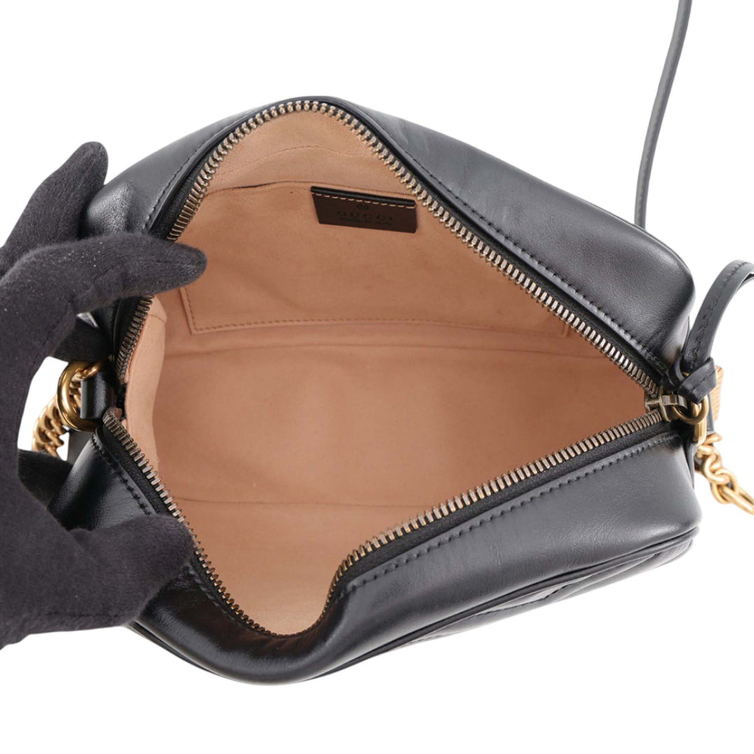 GG Marmont Matelasse Sac Petit Cuir de veau Noir