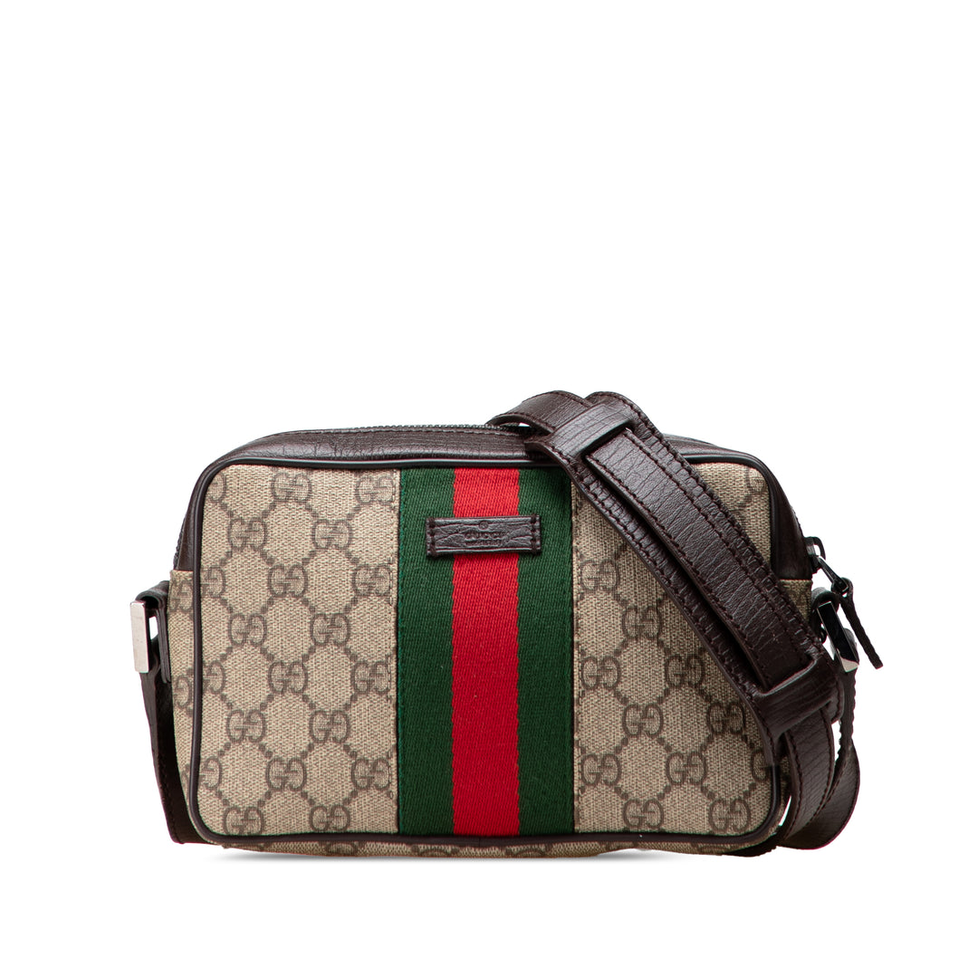 GG Supreme Web Crossbody Brown - Gaby Paris