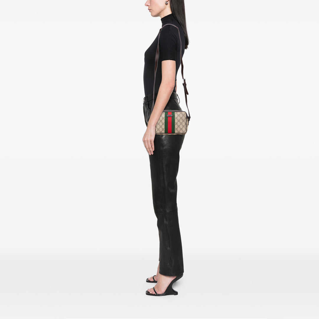 GG Supreme Web Crossbody Brown - Gaby Paris