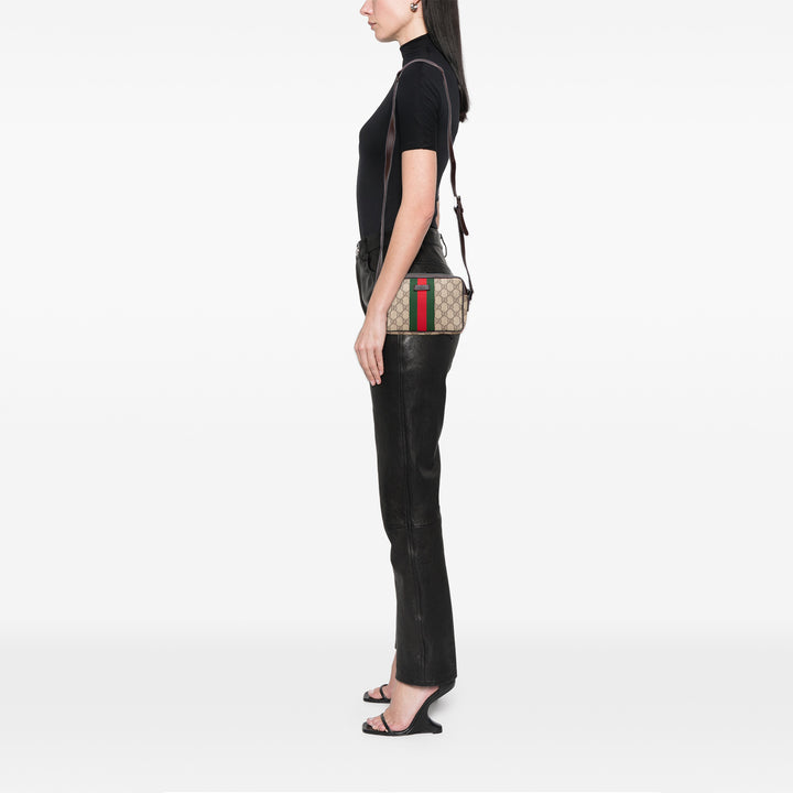GG Supreme Web Crossbody Brown - Gaby Paris