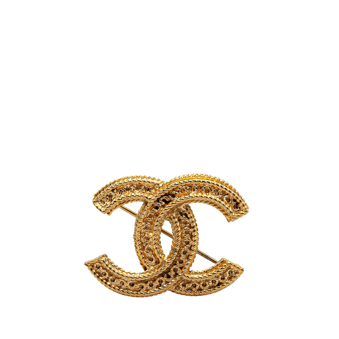 Gold Plated CC Brooch Gold - Gaby Paris