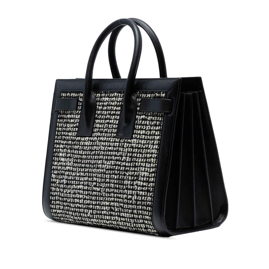 Saint Laurent Small Tweed Houndstooth Sac De Jour Sac cartable Noir – GABY PARIS Authentique