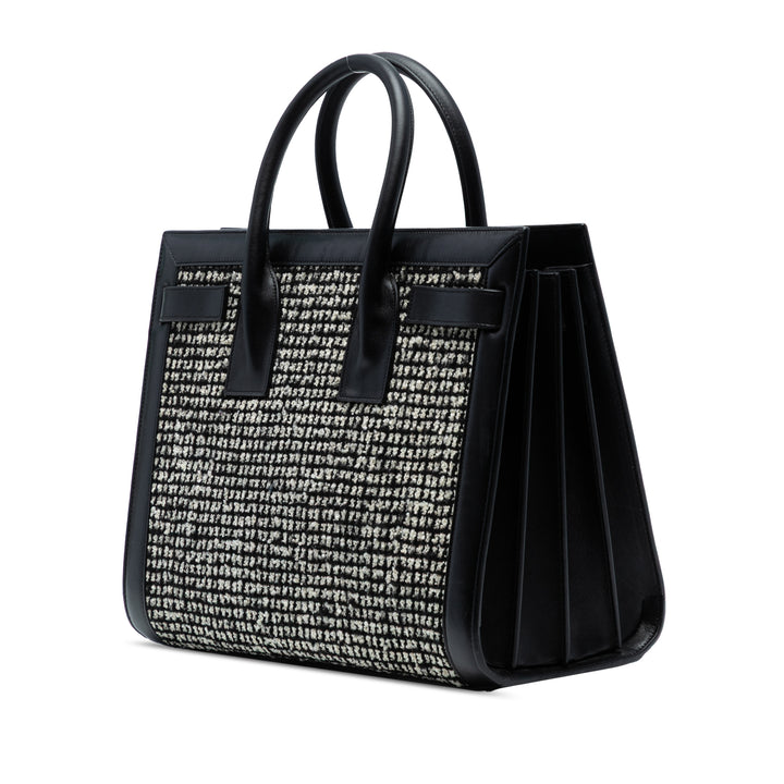 Saint Laurent Small Tweed Houndstooth Sac De Jour Sac cartable Noir – GABY PARIS Authentique