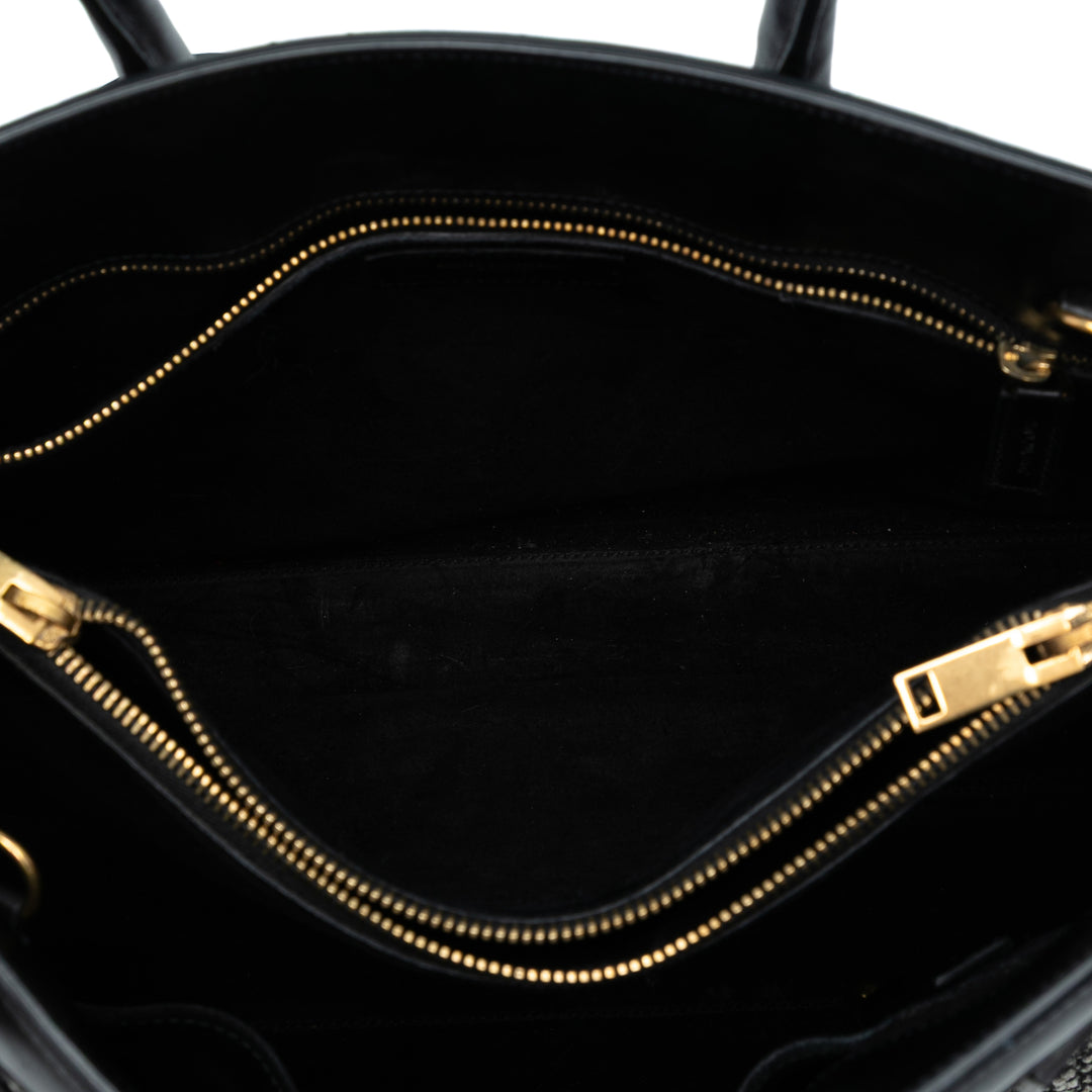 Saint Laurent Small Tweed Houndstooth Sac De Jour Sac cartable Noir – GABY PARIS Authentique