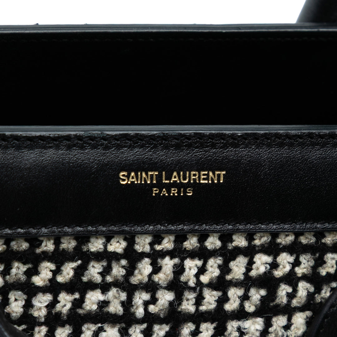Saint Laurent Small Tweed Houndstooth Sac De Jour Sac cartable Noir – GABY PARIS Authentique