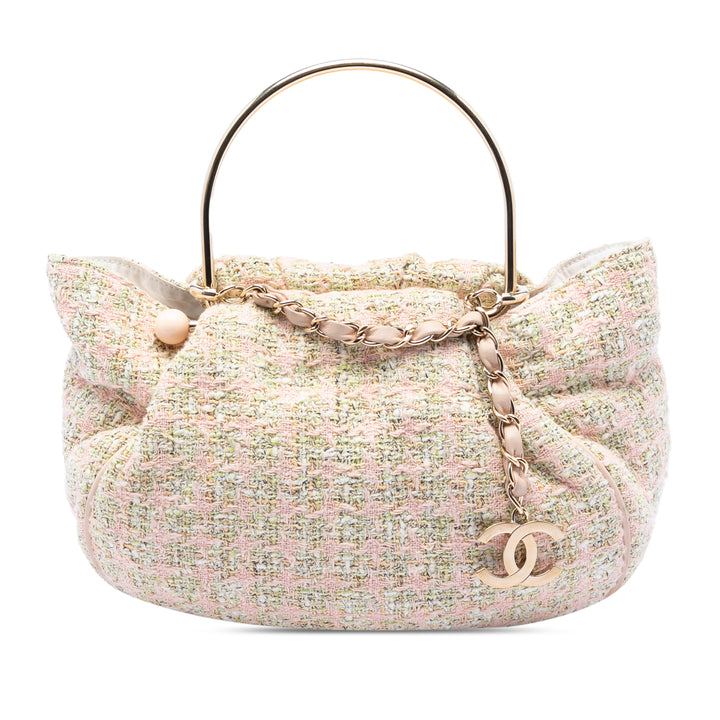 Chanel Tweed Boucle Knitting sac à anse supérieure