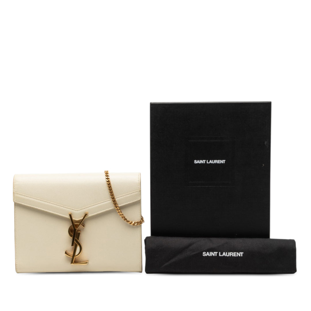 Saint Laurent Grain De Poudre Monogram Cassandra Chain Portefeuille