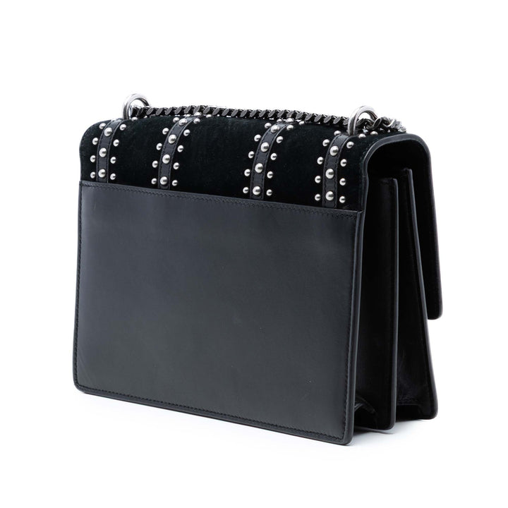 Saint Laurent Medium clouté Daim et Cuir de veau Monogram Sunset Sac porté croisé