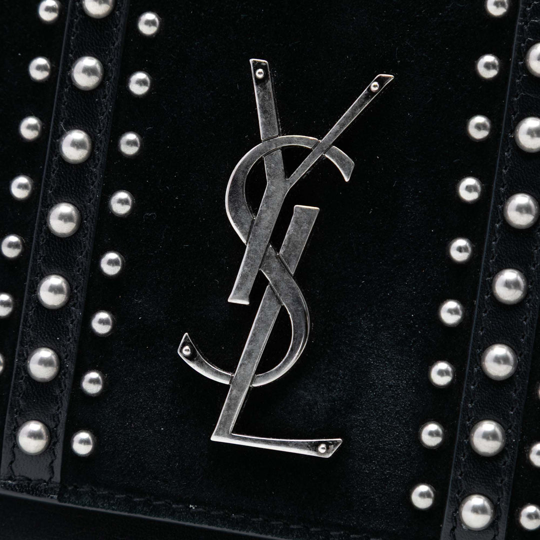 Saint Laurent Medium clouté Daim et Cuir de veau Monogram Sunset Sac porté croisé