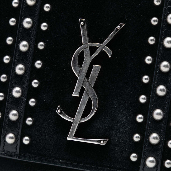 Saint Laurent Medium clouté Daim et Cuir de veau Monogram Sunset Sac porté croisé