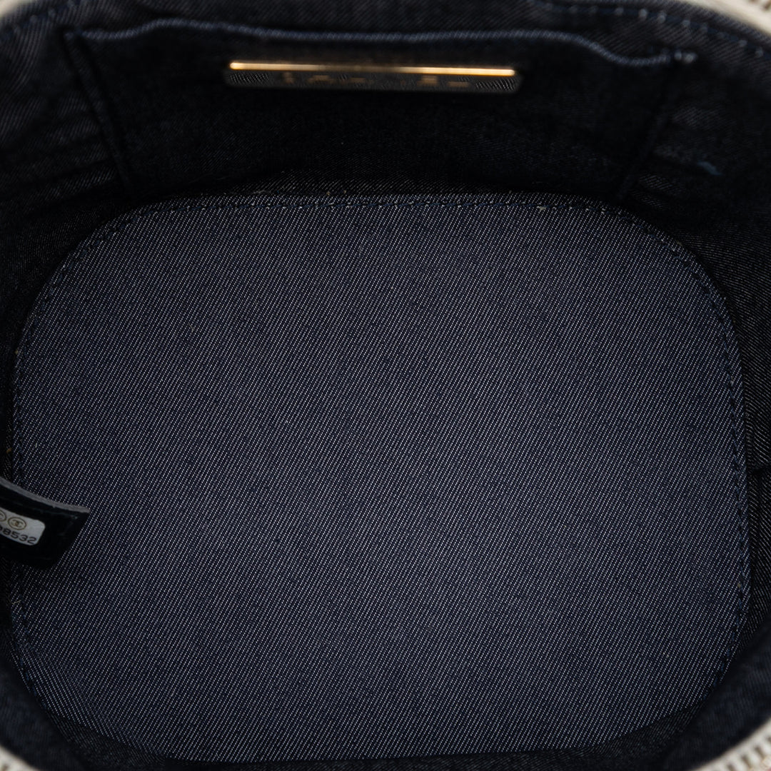 Chanel Tweed et Cuir d’agneau Vanity Cosmetic Étui Multi