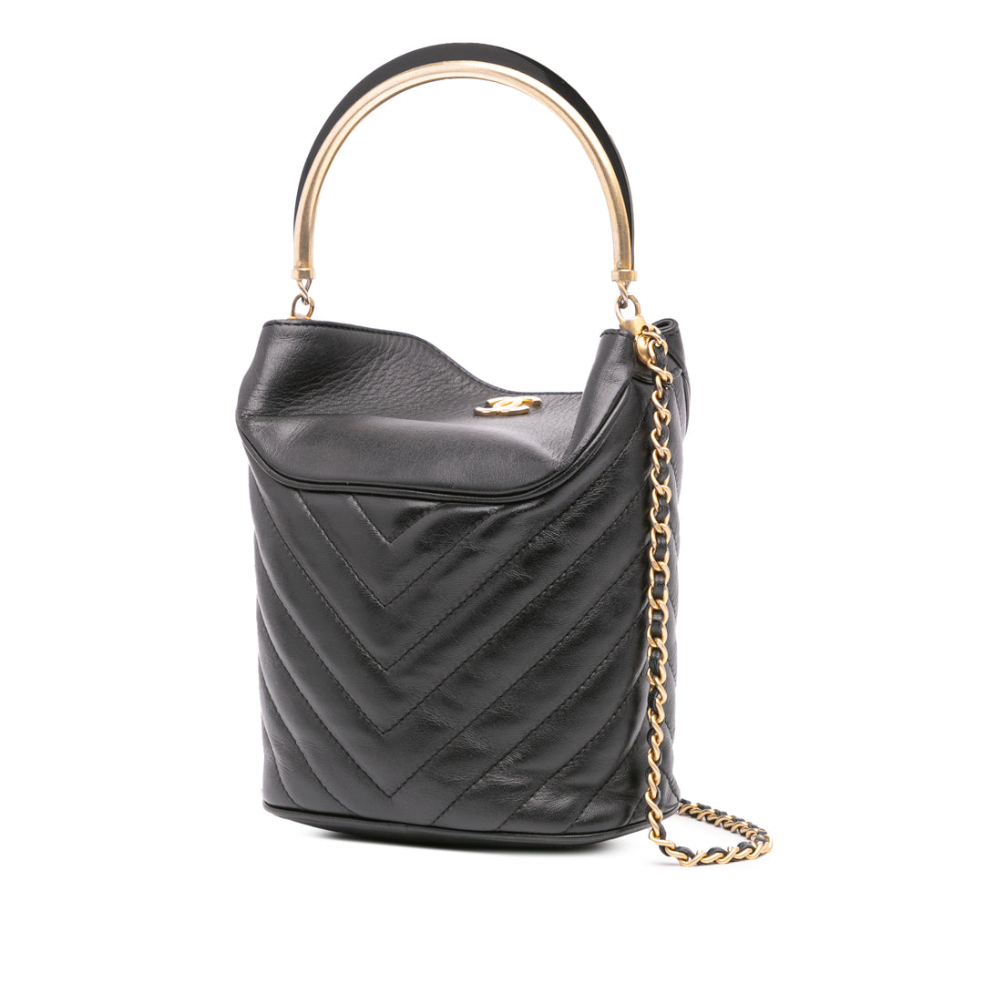 Chanel Matelassé Chevron Poignée with Chic Sac seau Cuir d'agneau