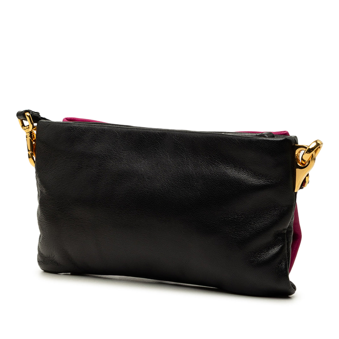 Bicolore Fiocco Bow Pochette nappa Noir