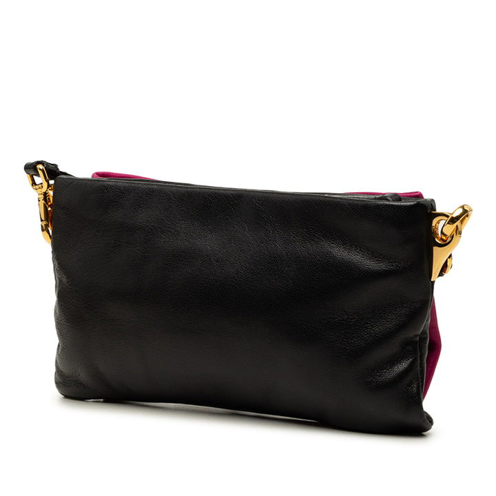 Bicolore Fiocco Bow Pochette nappa Noir