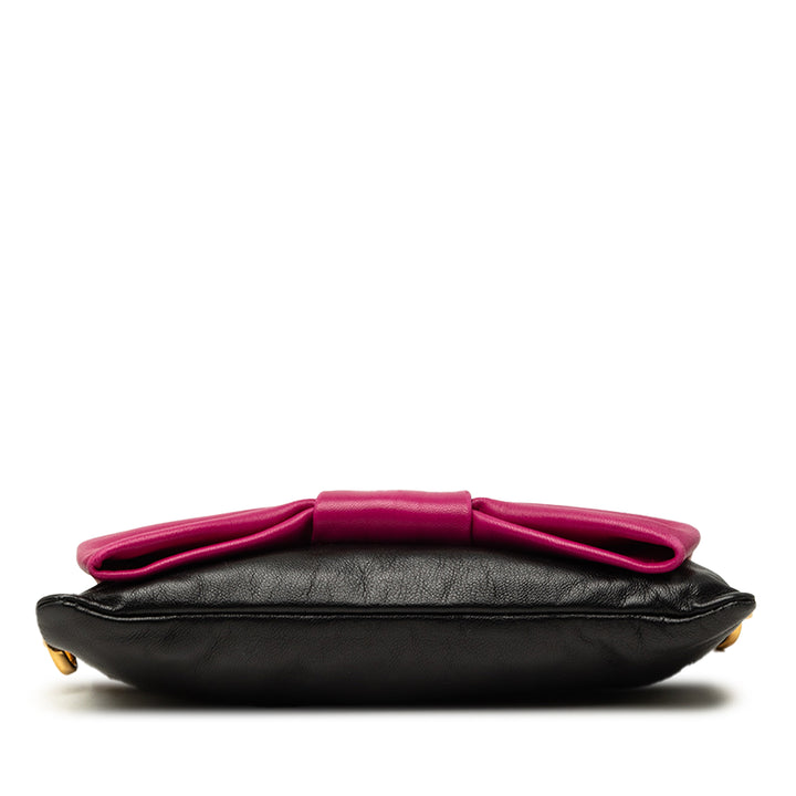 Bicolore Fiocco Bow Pochette nappa Noir