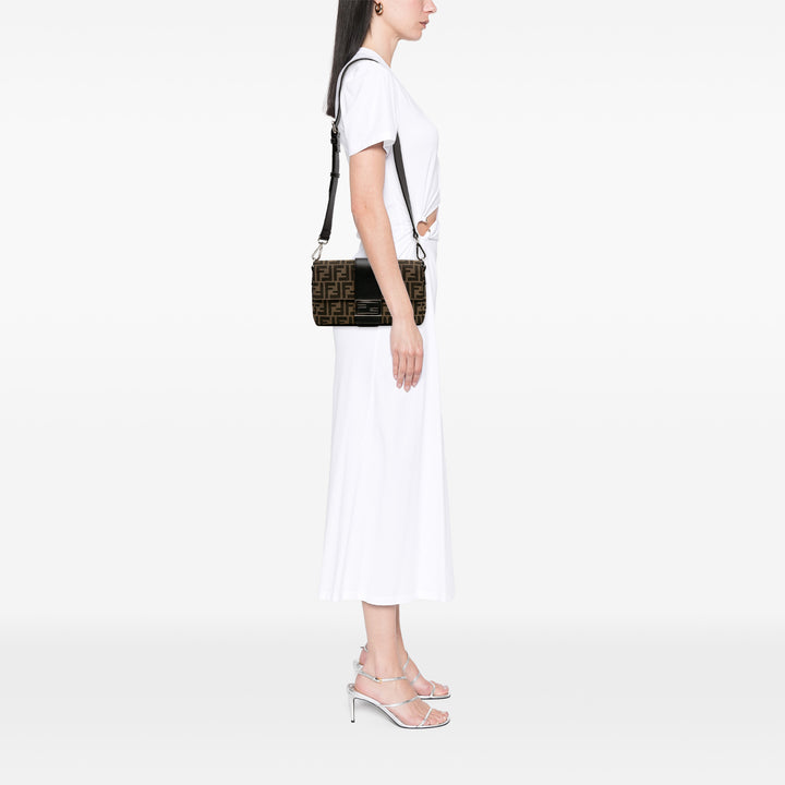 Fendi Zucca Toile Convertible Baguette Sac cartable Marron