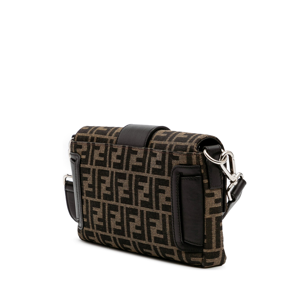 Fendi Zucca Toile Convertible Baguette Sac cartable Marron