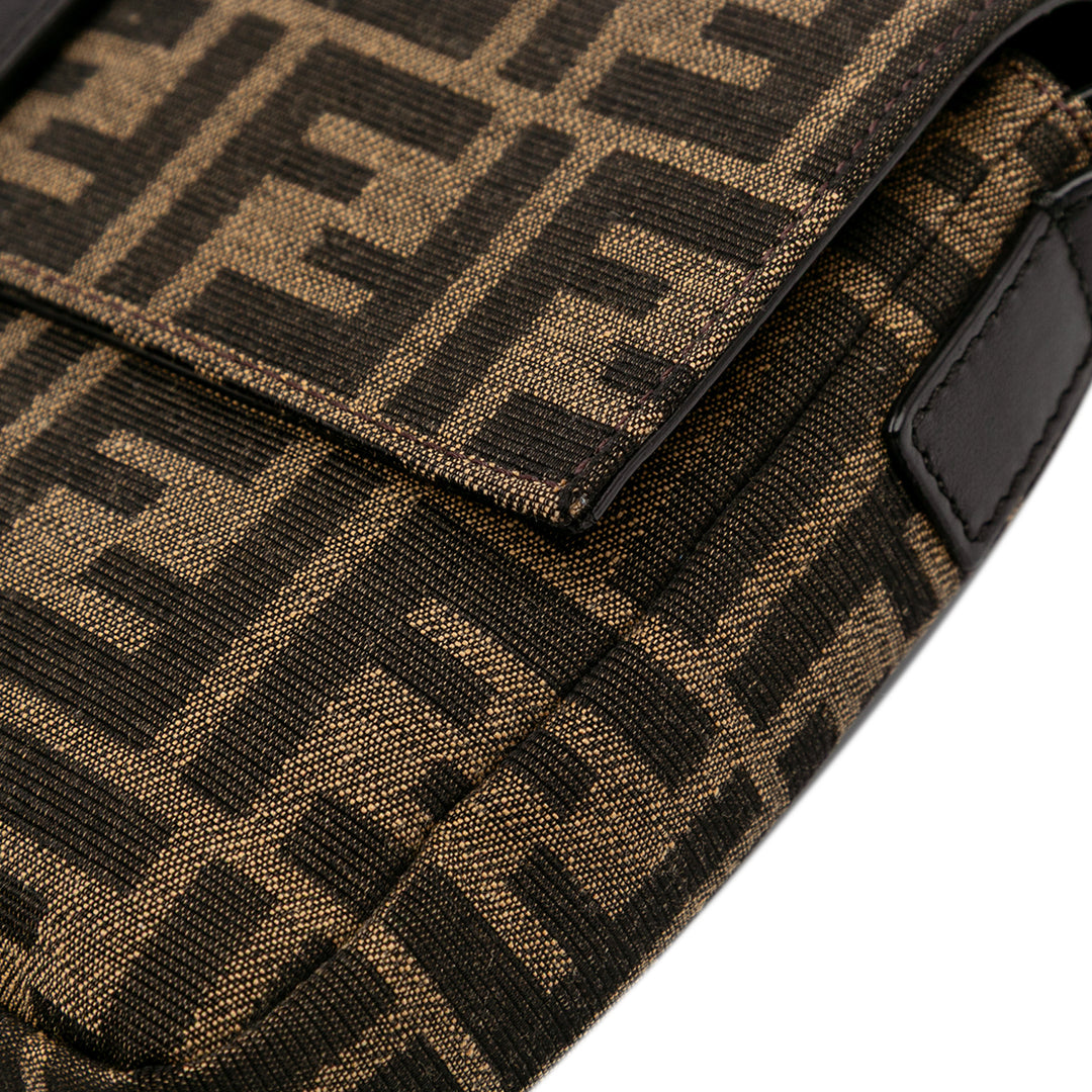 Fendi Zucca Toile Convertible Baguette Sac cartable Marron