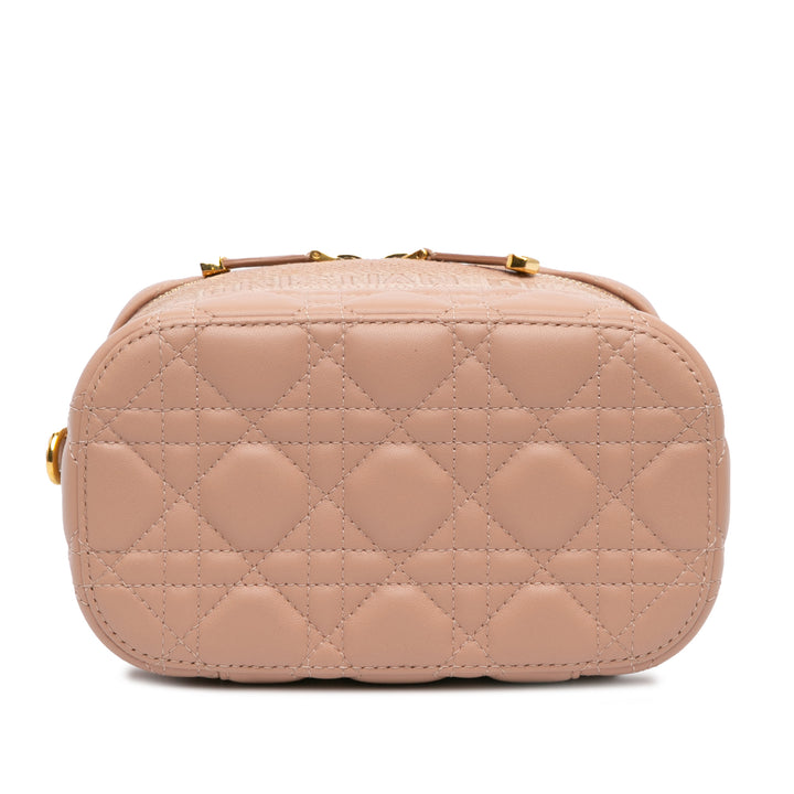 Small Lambskin Cannage DiorTravel Vanity Case Pink - Gaby Paris