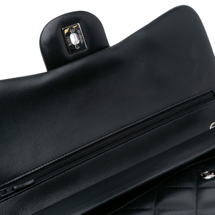 Jumbo Classic Lambskin Double Flap Black - Gaby Paris