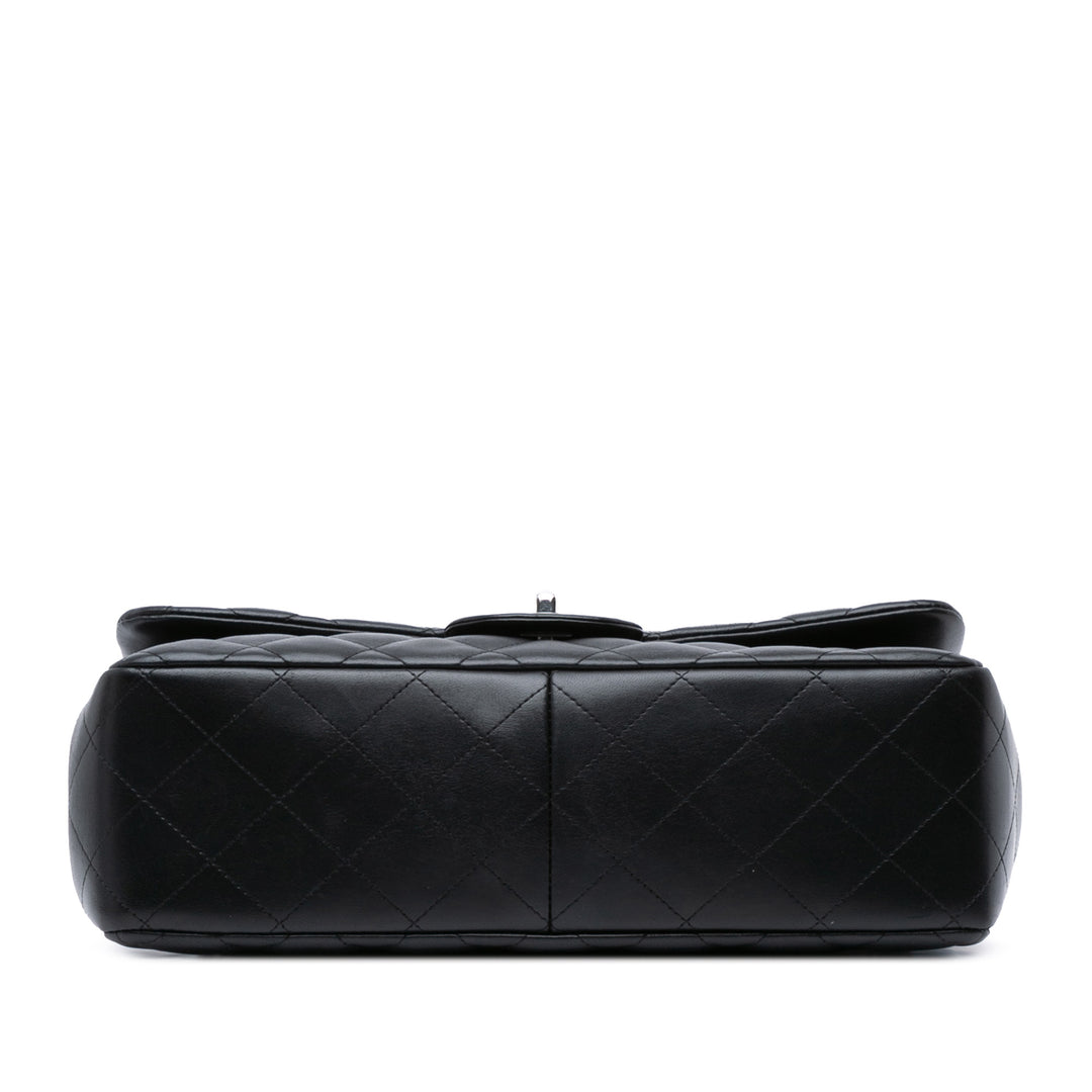 Jumbo Classic Lambskin Double Flap Black - Gaby Paris