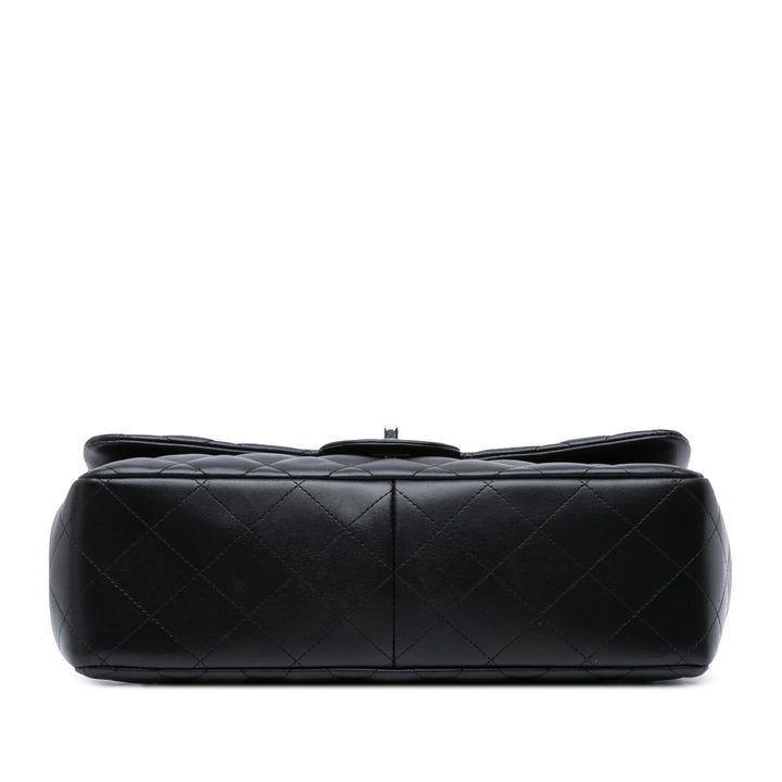 Jumbo Classic Lambskin Double Flap Black - Gaby Paris