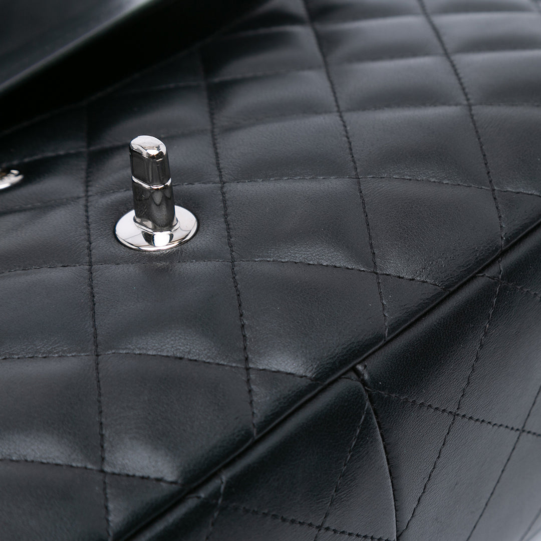 Jumbo Classic Lambskin Double Flap Black - Gaby Paris