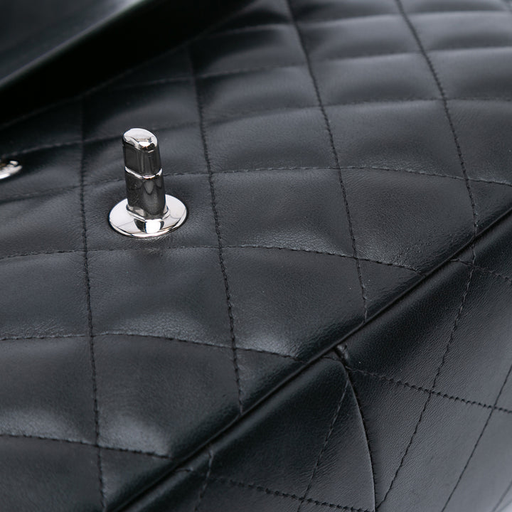 Jumbo Classic Lambskin Double Flap Black - Gaby Paris