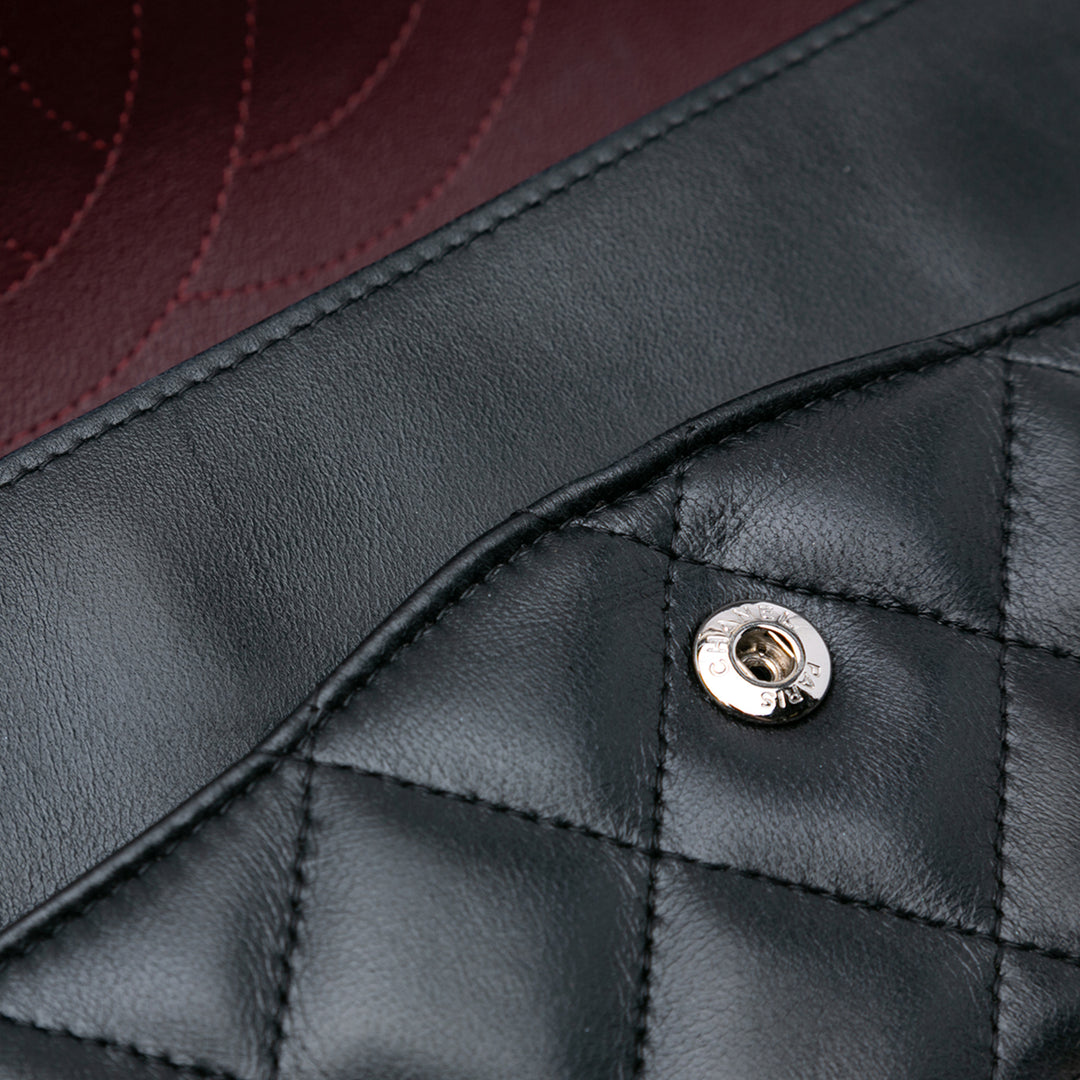 Jumbo Classic Lambskin Double Flap Black - Gaby Paris