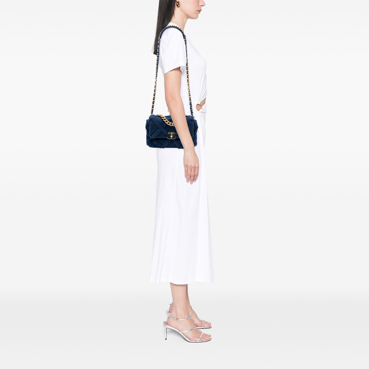 Chanel Medium Toile et Cotton 19 à rabat