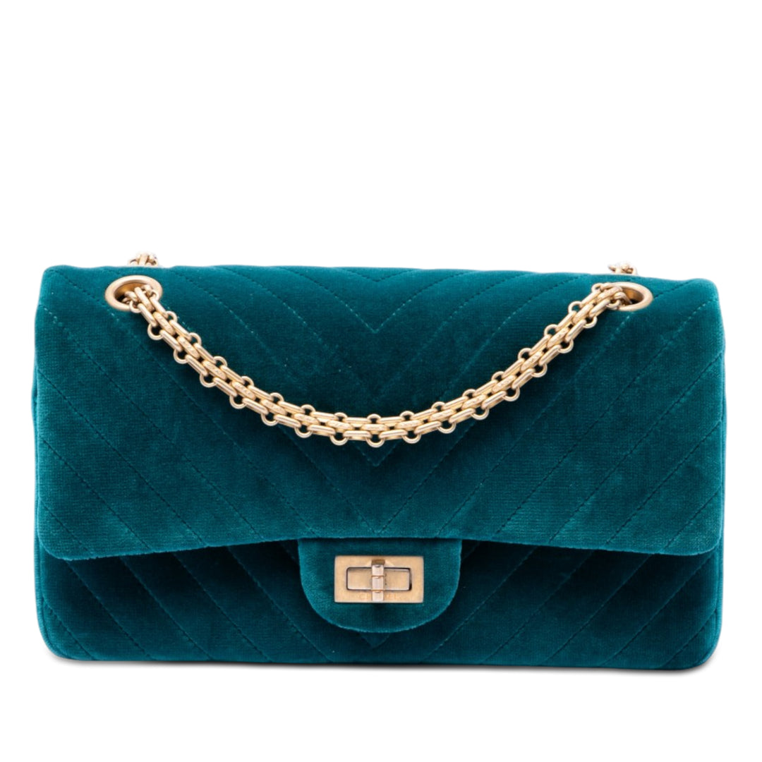 Chanel Chevron Velours Reissue 2.55 Double rabat 225