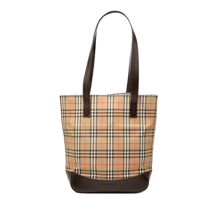 Burberry Cabas Haymarket Check Beige – vue principale – GABY PARIS
