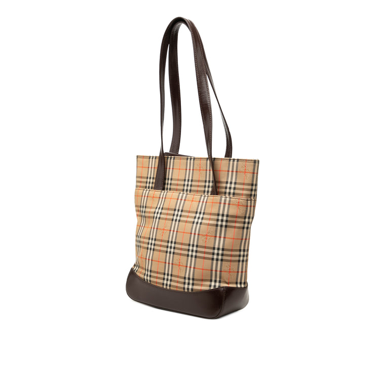 Burberry Cabas Haymarket Check Beige – vue 2 – GABY PARIS