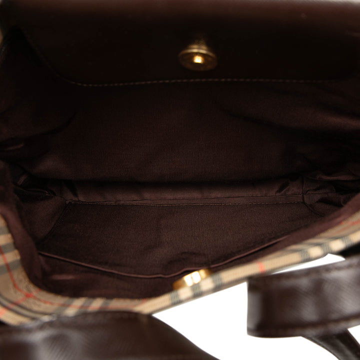 Burberry Cabas Haymarket Check Beige – vue 4 – GABY PARIS