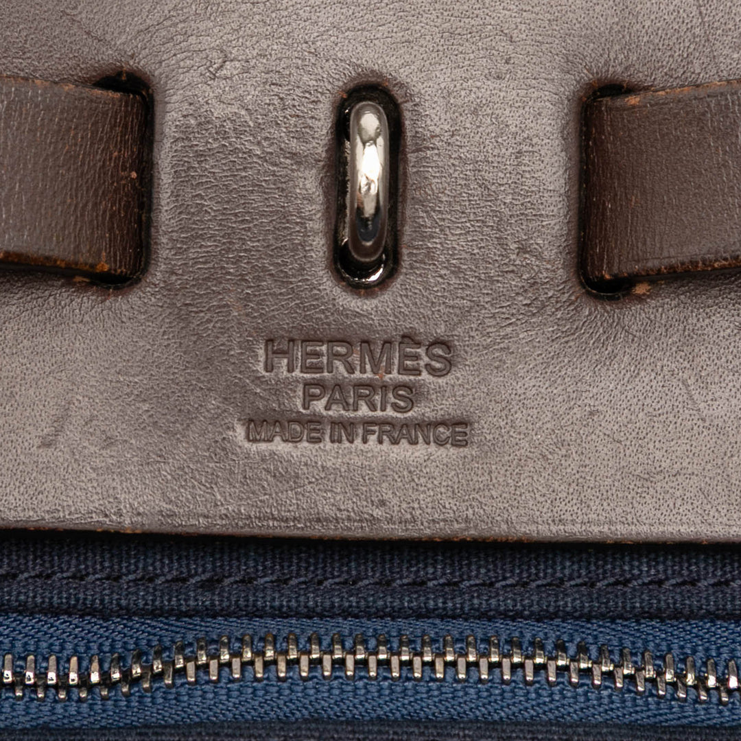 Hermès Toile and Vache Hunter Herbag Zip 31 Bleu – GABY PARIS Authentique