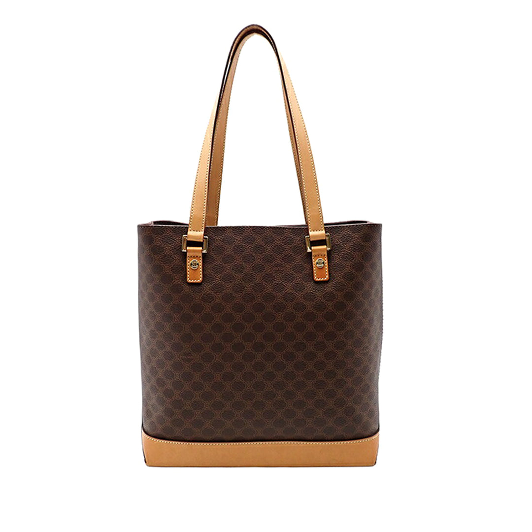 Macadam Coated Canvas Tote Brown - Gaby Paris