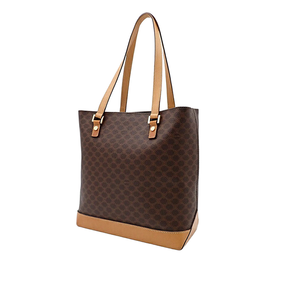 Macadam Coated Canvas Tote Brown - Gaby Paris