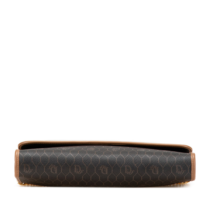 Honeycomb Coated Canvas Chain Shoulder Bag Black - Gaby Paris