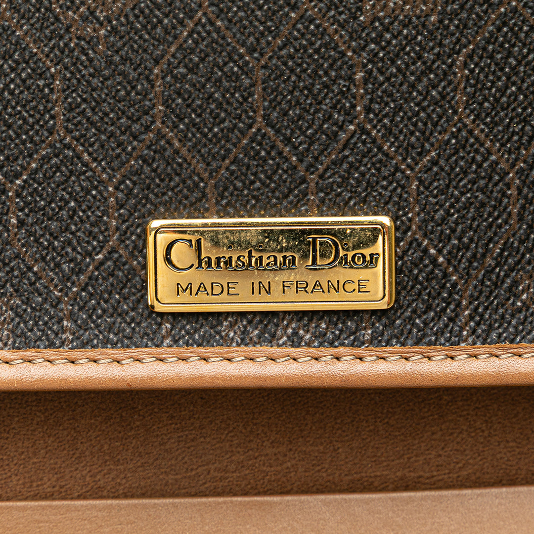 Honeycomb Coated Canvas Chain Shoulder Bag Black - Gaby Paris