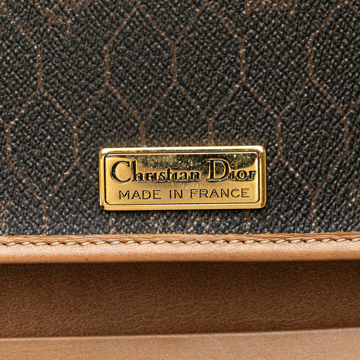 Honeycomb Coated Canvas Chain Shoulder Bag Black - Gaby Paris